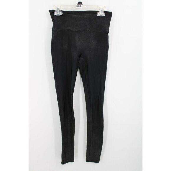 SPANX Pants - Spanx Leggings Womens Small Black Faux Leather  Stretch Pull On Yoga Pants